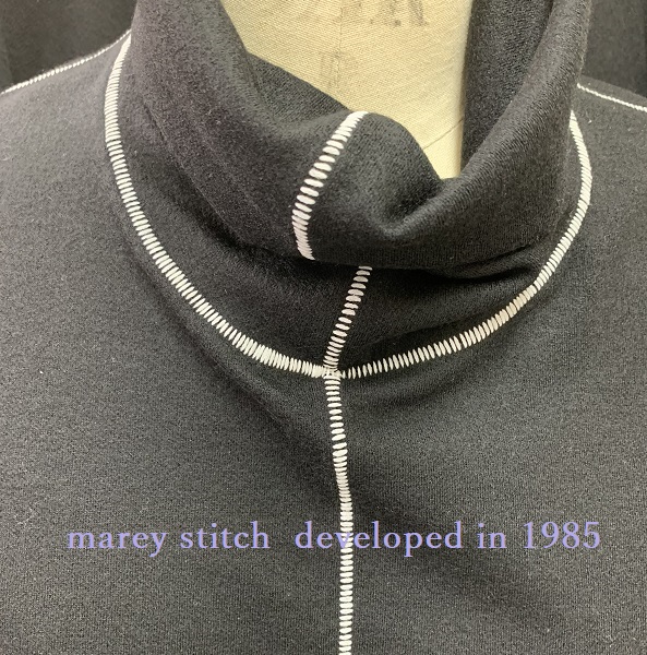 marey is a garment factory in Shibuya,Tokyo.  marey stitch was developed for Y, s (Yohji Yamamoto) in the 1980s